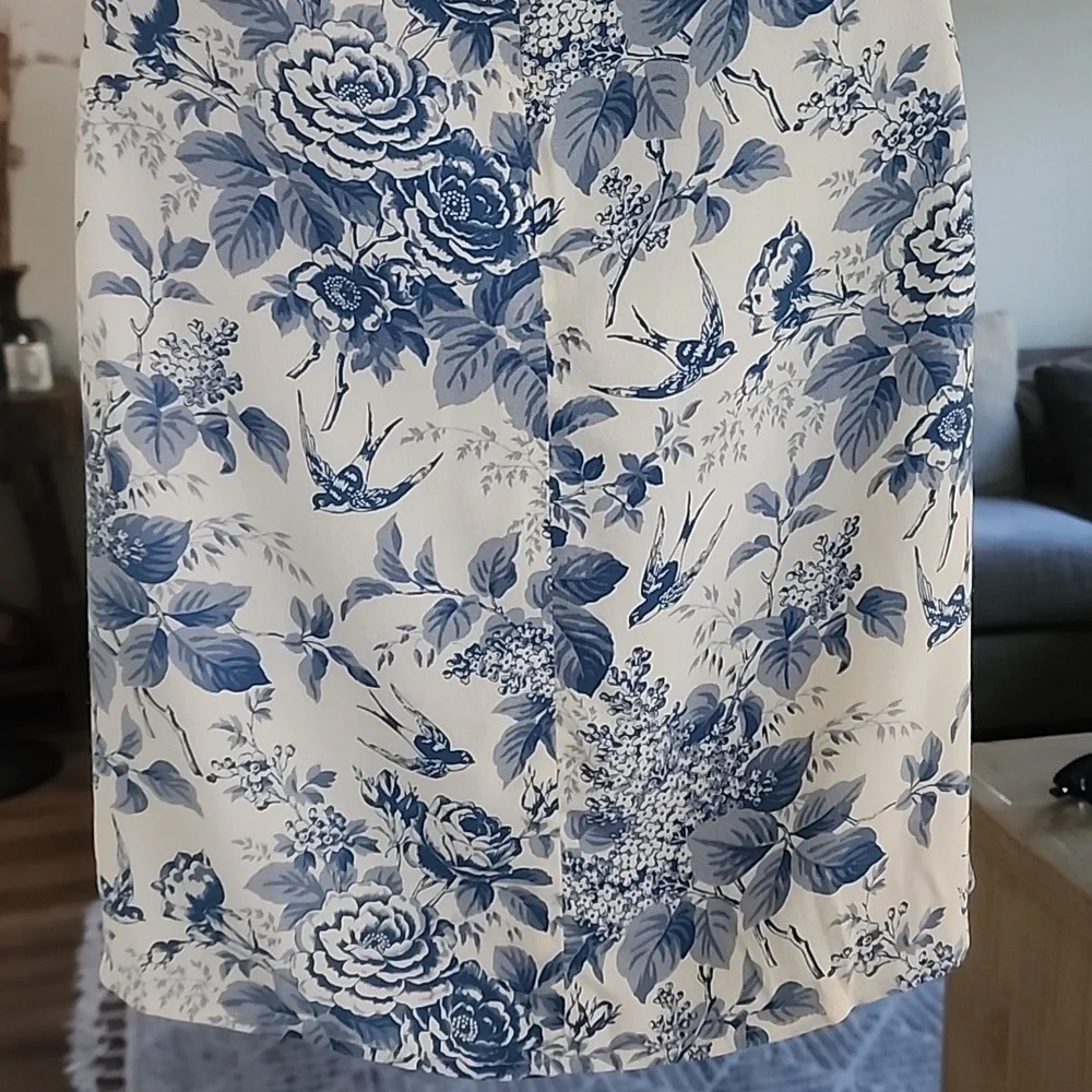 Reformation Pompadour Blue White Floral Mini Dress Cottagecore French Girl - Picture 8 of 11